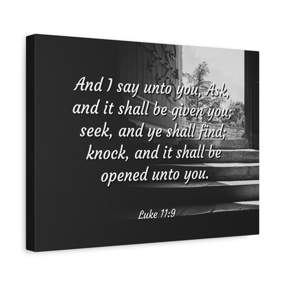 Scripture Canvas Opened Luke 1:9 Christian Wall Art Bible Verse Print Ready to